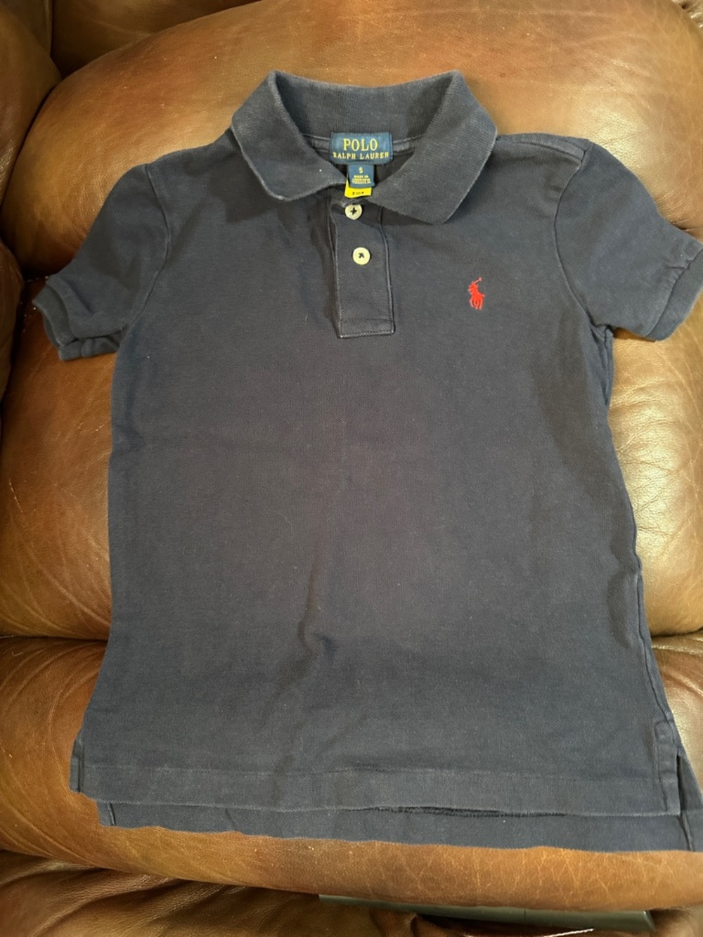 Polo by Ralph Lauren Navy Polo with Red Pony Embroidery